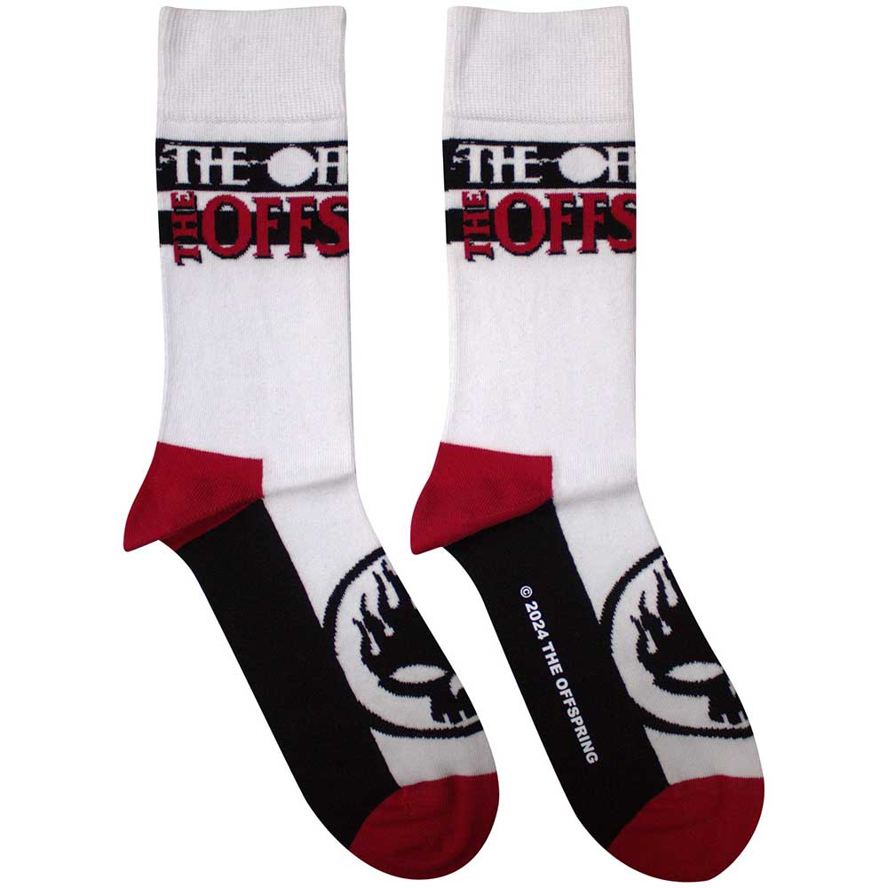 The Offspring Flaming Skull Logo White