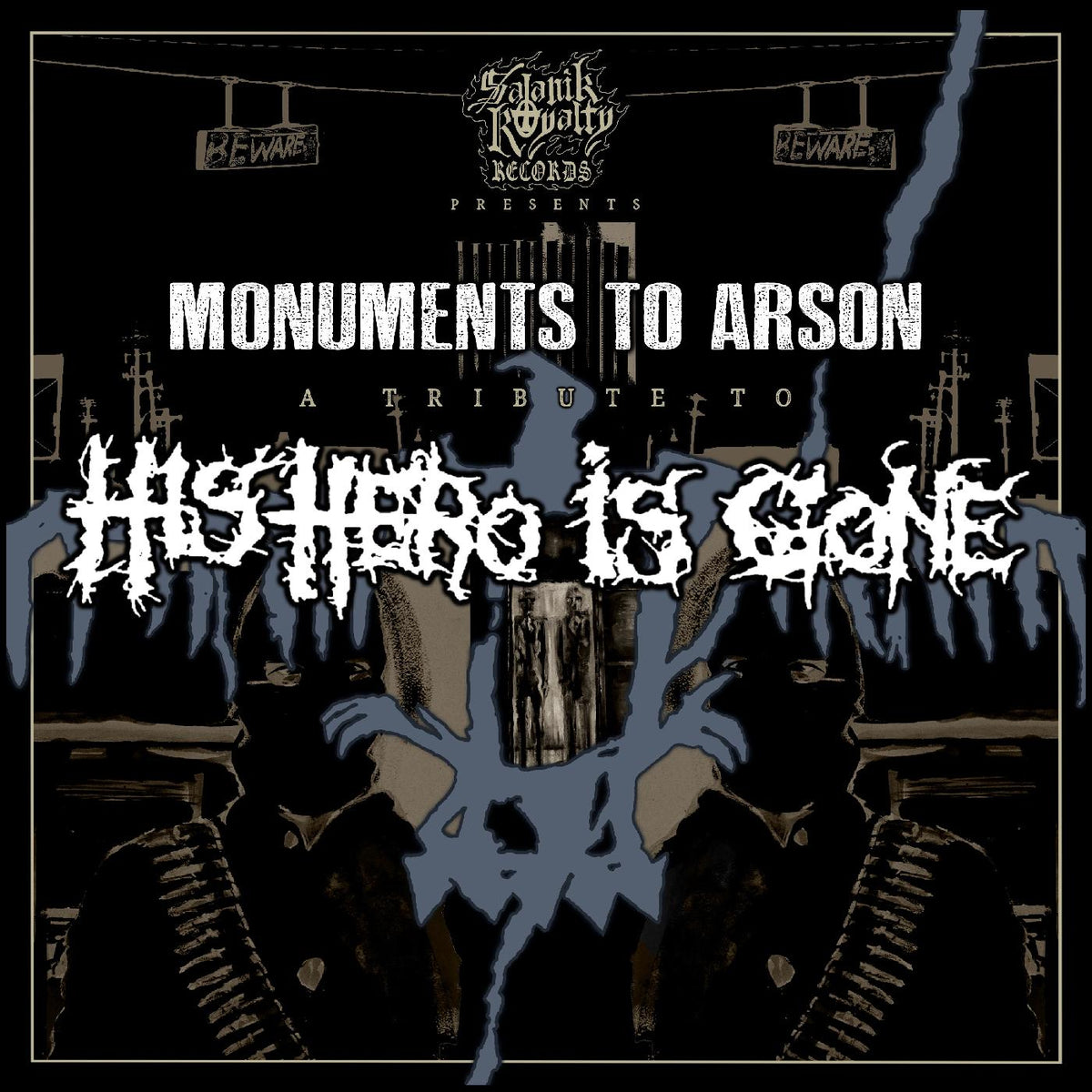 Various Artists Monuments To Arson: A Tribute To His Hero Is Gone (BLACK & WHITE MARBLE VINYL)