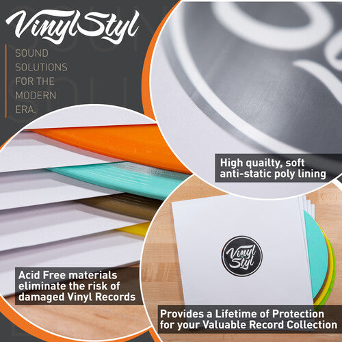 Vinyl Styl Vinyl Styl® 12 Inch Archival Inner Record Sleeves - HDPE-Lined - 50 Count (White)