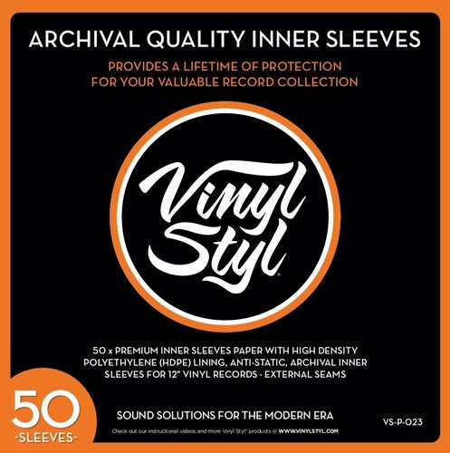 Vinyl Styl Vinyl Styl® 12 Inch Archival Inner Record Sleeves - HDPE-Lined - 50 Count (White)