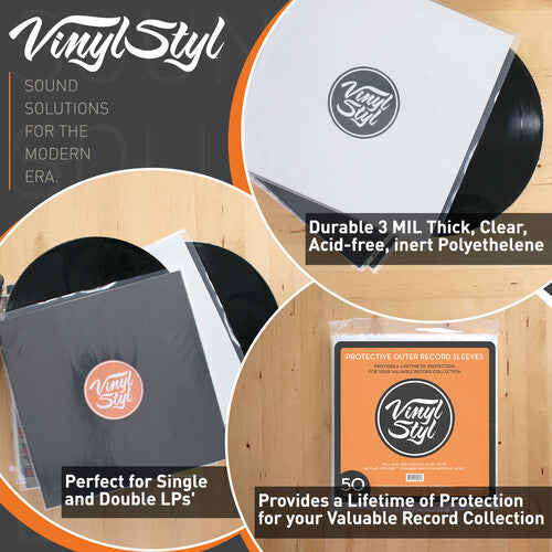 Vinyl Styl Vinyl Styl® 12 Inch Record Outer Sleeve Polyethylene - 1000 Count Bulk (Clear) (Large Item, Ships in Own Container)